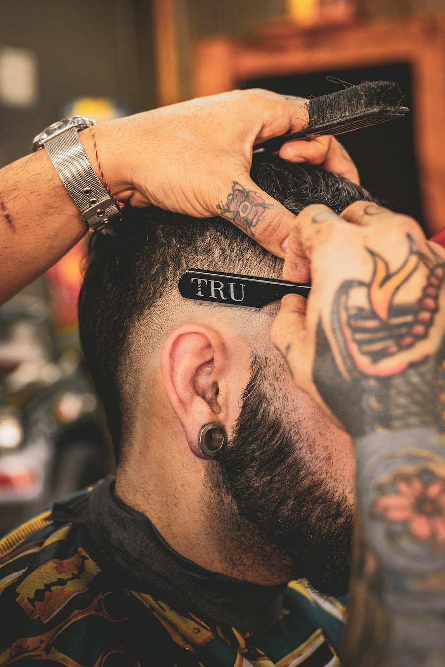 Barbero trabajando